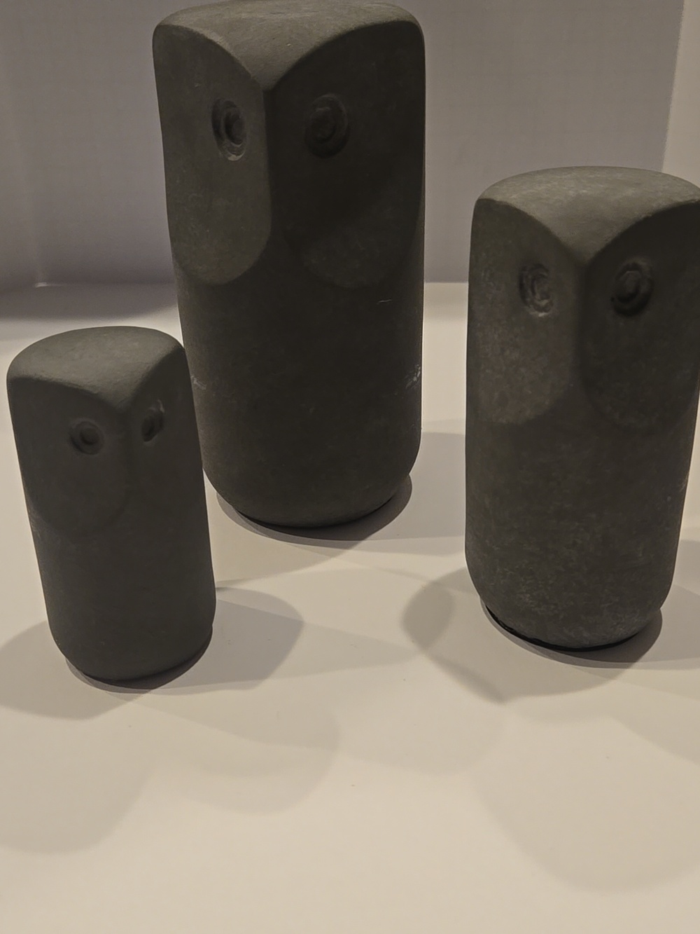 IKEA TONAD decoration set of 3 Concrete Owls Gray Statue Accents - Picture 2 of 12